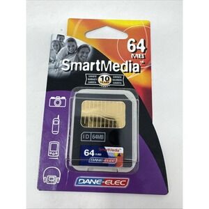 64 MB MEG SMART MEDIA SM MEMORY CARD DANE-ELEC UNFORMATTED‎ BRAND NEW IN BOX